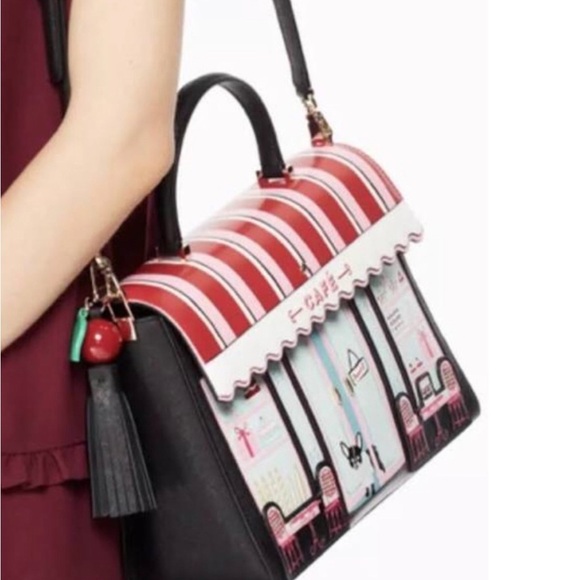 NWOT Rare Kate Spade Ma Cherrie Cafe Leather Satchel Bag - Picture 4 of 16